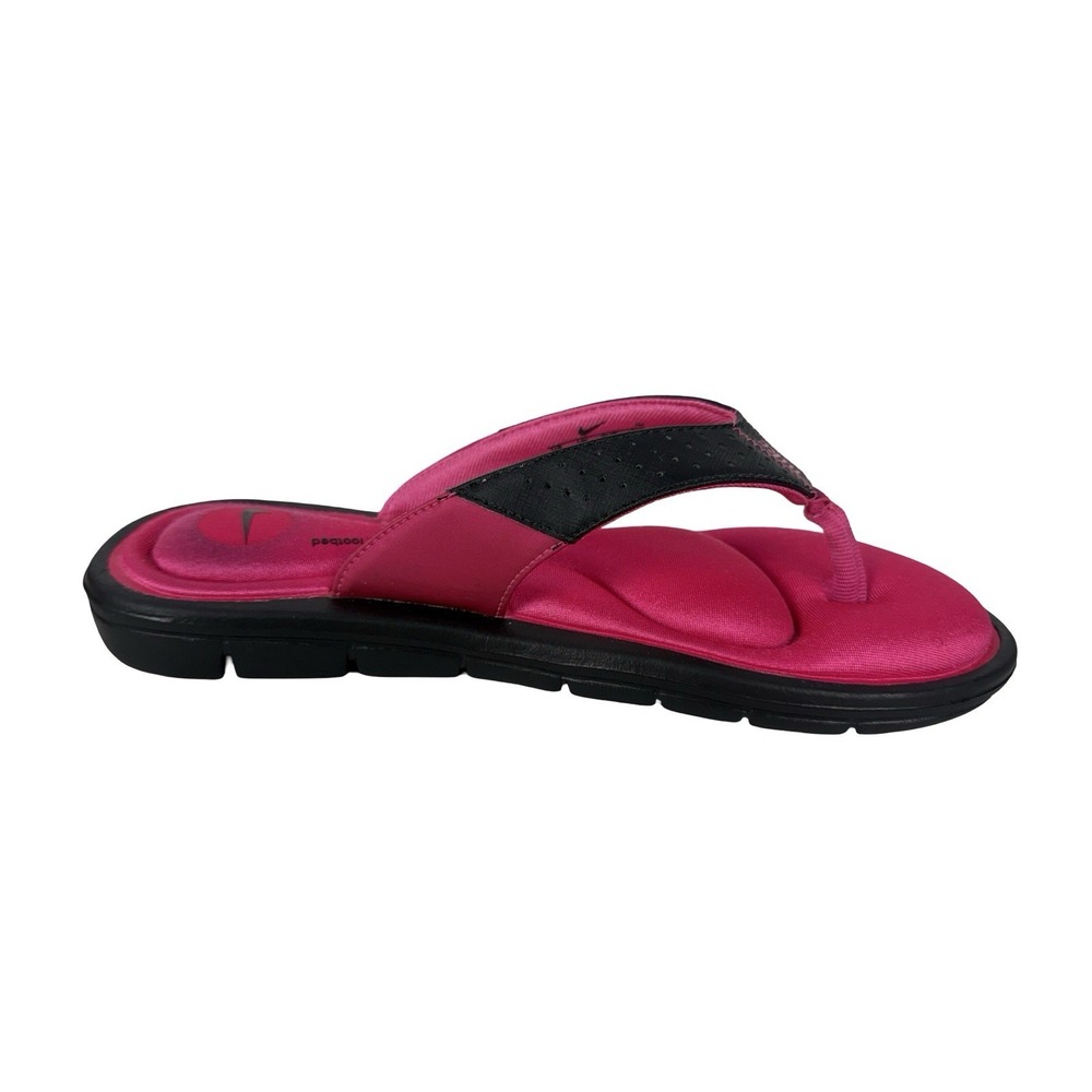 Nike Sandals Comfort Footbed Women Size 8 Pink Black Thong Flip Flop 354925 012 - Picture 5 of 9